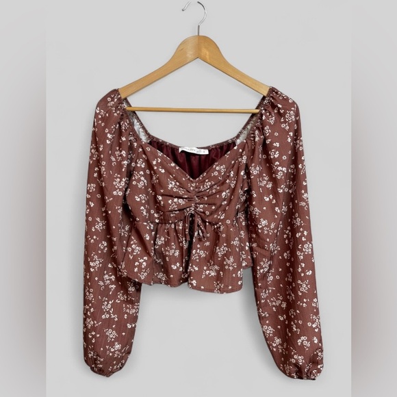 Altar’d State Kamari Floral Cropped Boho Babydoll Top Size Medium - Picture 4 of 6